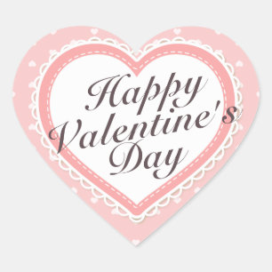 Elegant Valentine's  Day Pink Hearts Sticker