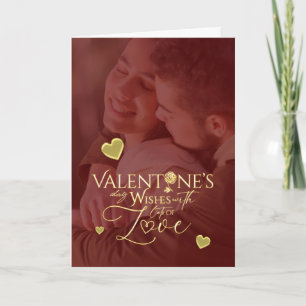 Elegant Valentine's day Red and Gold Calligraphy Card