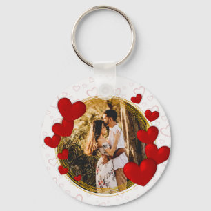 Elegant Valentines, Love, Anniversary Red Heart Key Ring