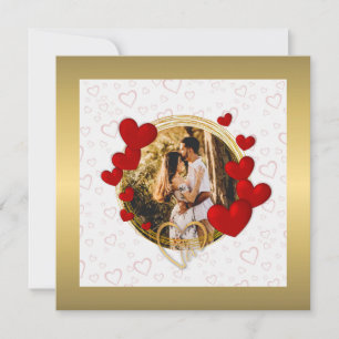 Elegant Valentines, Love, Anniversary Red Heart Thank You Card