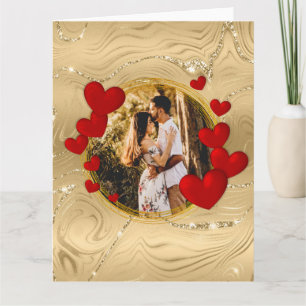 Elegant Valentines, Love, Anniversary Red Hearts Card