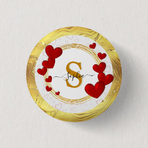Elegant Valentines, Love, Anniversary Wedding 3 Cm Round Badge