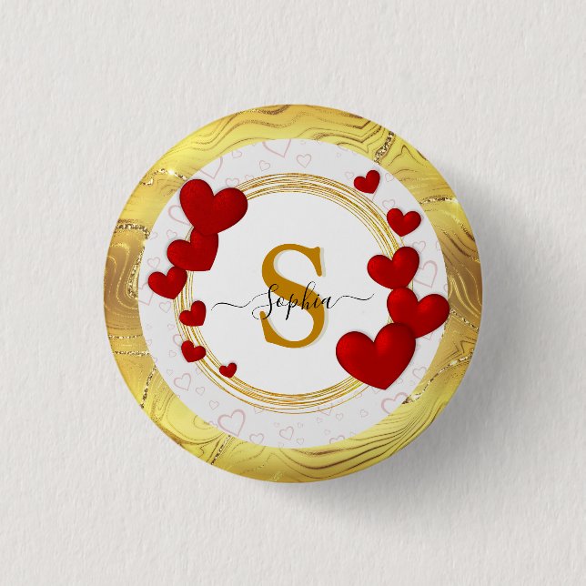 Elegant Valentines, Love, Anniversary Wedding 3 Cm Round Badge (Front)