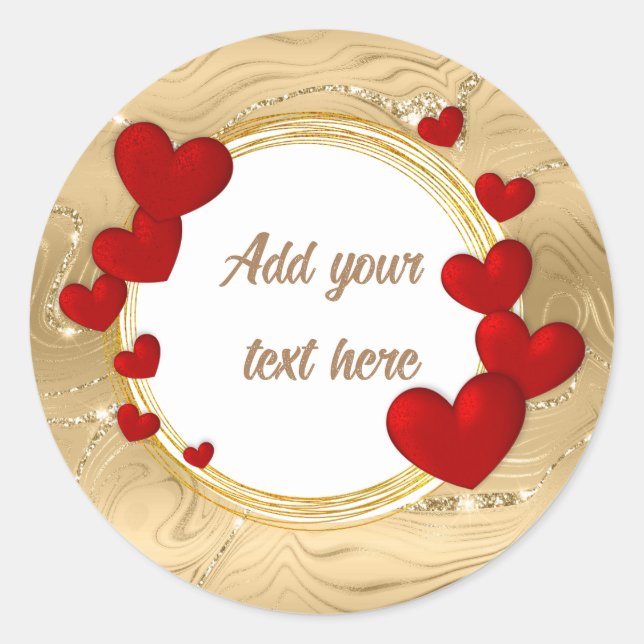 Elegant Valentines, Love, Anniversary Wedding Classic Round Sticker (Front)