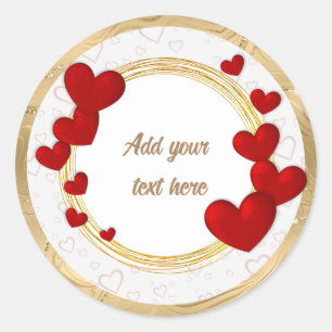 Elegant Valentines, Love, Anniversary Wedding Classic Round Sticker