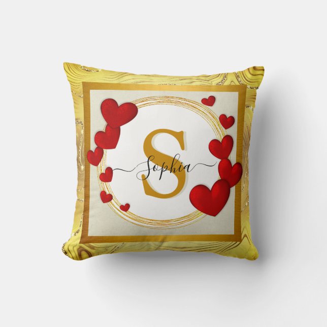 Elegant Valentines, Love, Anniversary Wedding Cushion (Front)