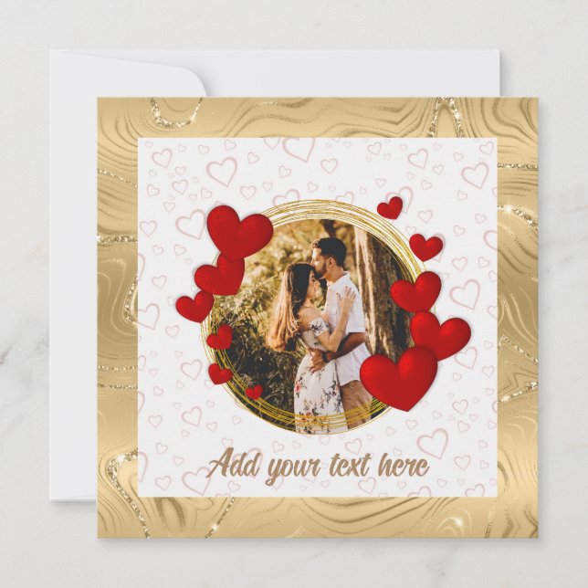 Elegant Valentines, Love, Anniversary Wedding Thank You Card (Front)