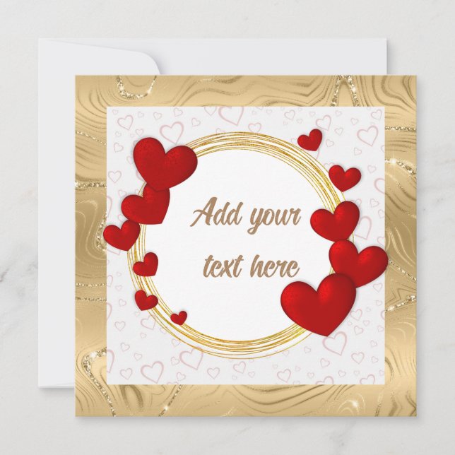 Elegant Valentines, Love, Anniversary Wedding Thank You Card (Front)