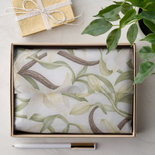 Elegant Vanilla Blossom Pattern Tissue Paper