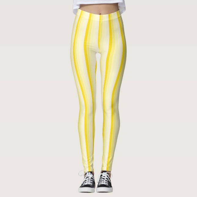 Elegant Vanilla Yellow White Colours Template Leggings (Front)