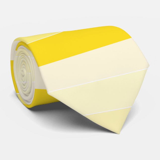 Elegant Vanilla Yellow White Trendy Modern Design Tie (Rolled)