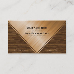 Elegant Varnished Wood Inlay Business Card