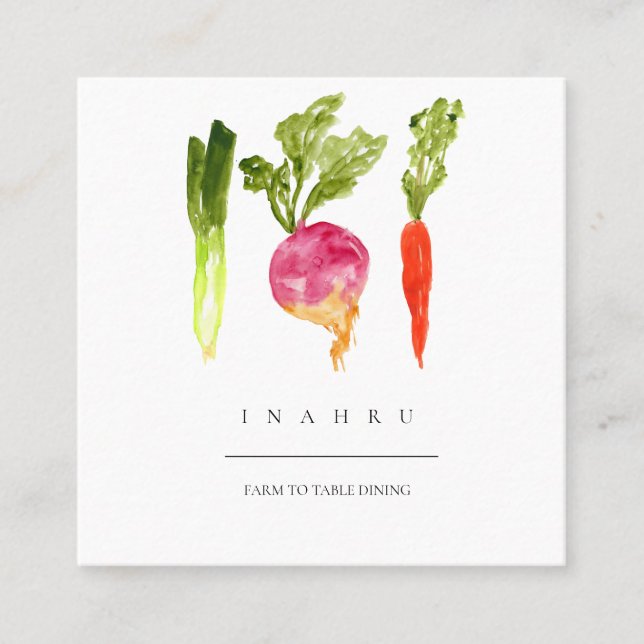 Elegant vegetable resturant business card (Front)