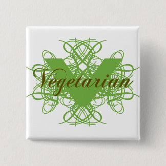 Elegant Vegetarian 15 Cm Square Badge