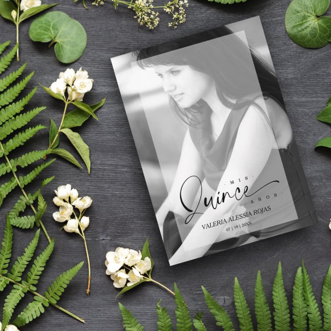 Elegant Vellum Effect Quinceañera Sophisticated Invitation (Creator Uploaded)