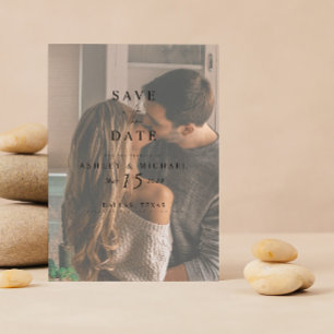 Elegant Vellum Overlay Watercolor Photo QR Code Save The Date