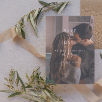 Elegant Vellum Overlay Watercolor Photo Wedding Sa Save The Date