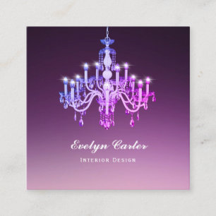 Elegant Venetian Chandelier Square Business Card