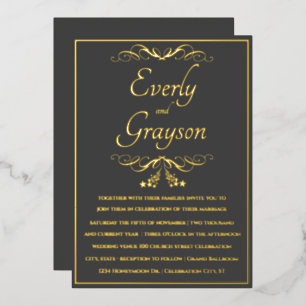 Elegant Veri Charcoal and Gold Wedding  