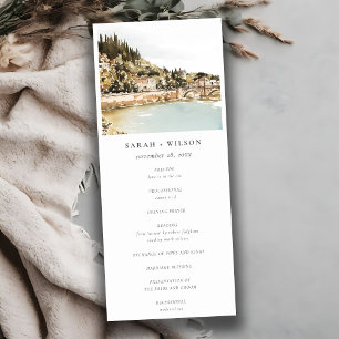 Elegant Verona Adige River Italy Wedding Program Invitation
