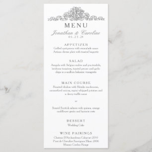 Elegant Versailles Grey Reception Menu