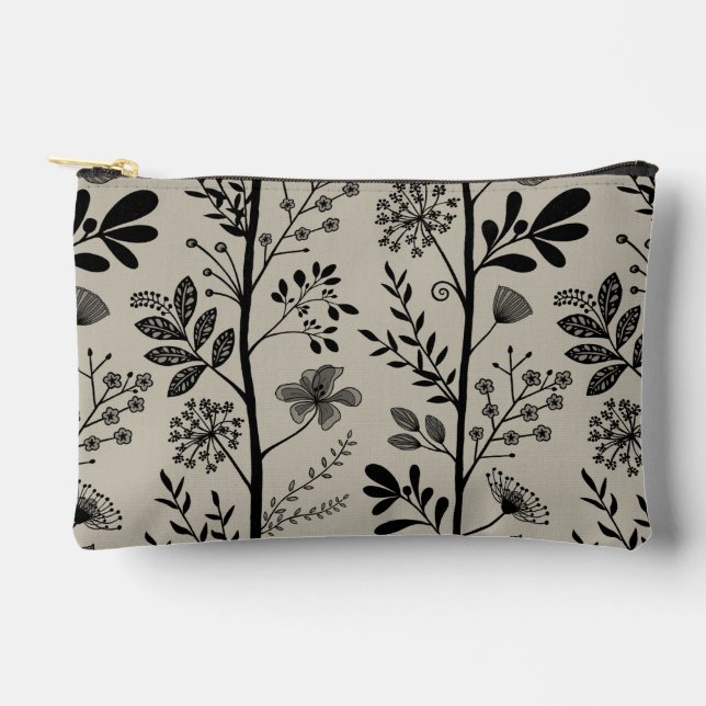 Elegant Vertical Garden Reverie Floral Accessory Pouch (Front)