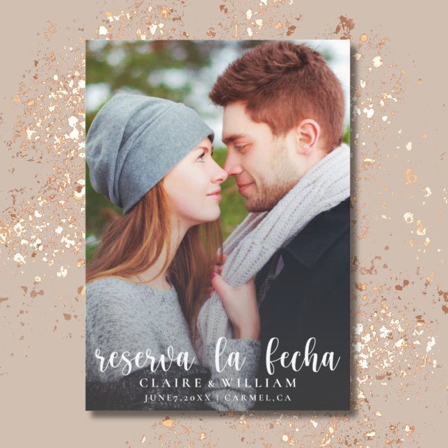 Elegant Vertical Photo Save the Date Card Spanish (Creator Uploaded)
