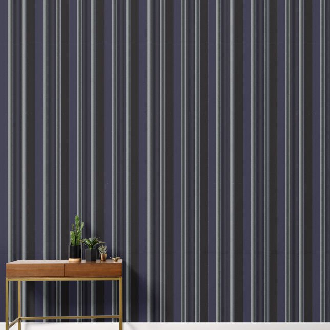 Elegant Vertical Stripe Pattern Rich Colours Wallpaper (Hallway)