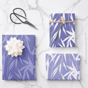 Elegant Very Peri Purple Foliage Leaves Wrapping Paper Sheet
