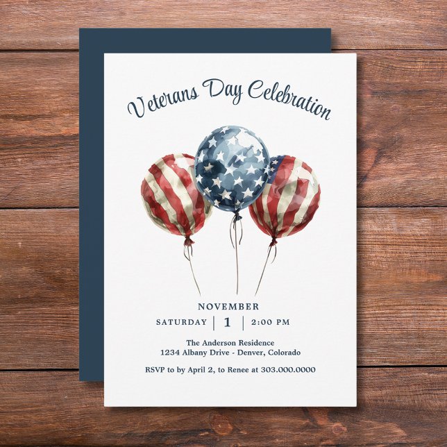 Elegant Veterans Day Party Invitation (Creator Uploaded)