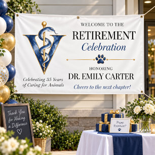 Elegant Veterinarian Retirement Celebration Party Banner