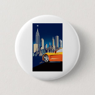 ELEGANT VETTE AUTOMOBILE ART 6 CM ROUND BADGE