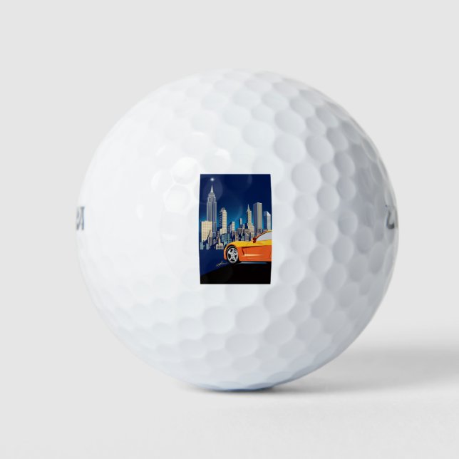 ELEGANT VETTE AUTOMOBILE ART GOLF BALLS (Front)