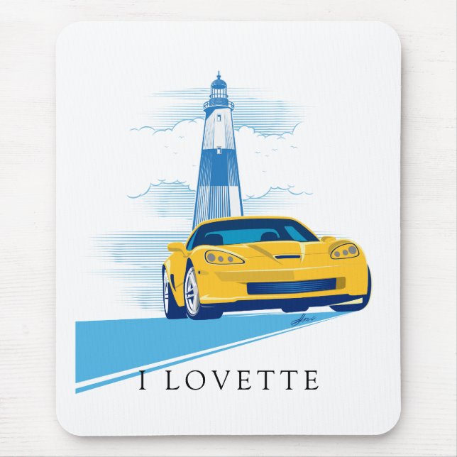ELEGANT VETTE AUTOMOBILE ART MOUSE MAT (Front)