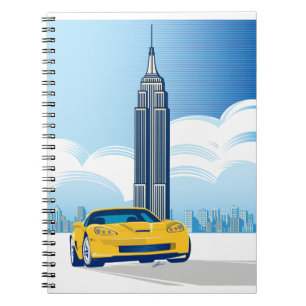 ELEGANT VETTE AUTOMOBILE ART NOTEBOOK