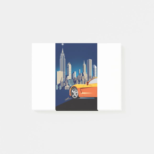 ELEGANT VETTE AUTOMOBILE ART POST-IT NOTES (Front)