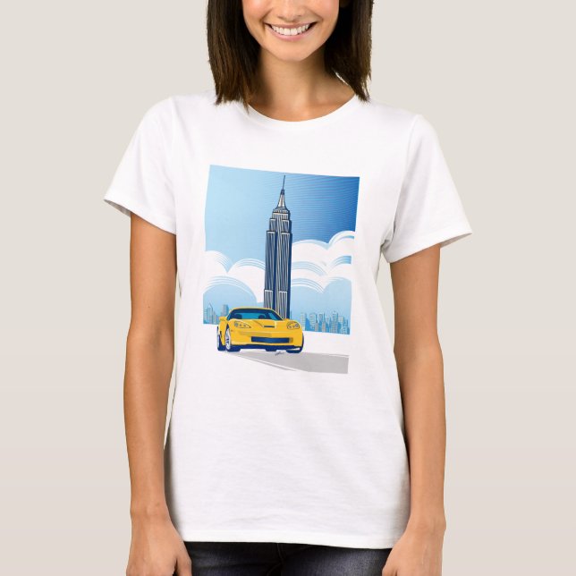 ELEGANT VETTE AUTOMOBILE ART T-Shirt (Front)