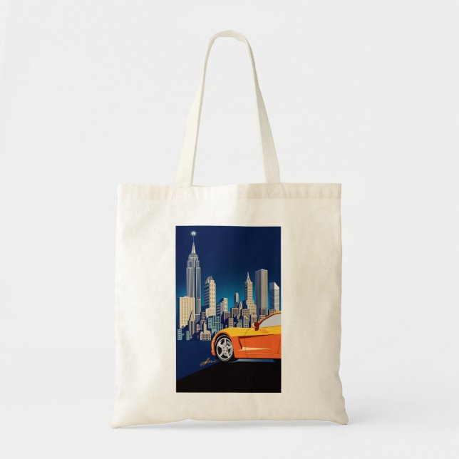 ELEGANT VETTE AUTOMOBILE ART TOTE BAG (Front)