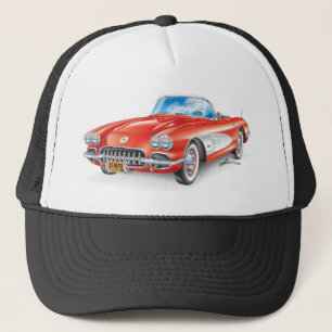 ELEGANT VETTE AUTOMOBILE ART TRUCKER HAT