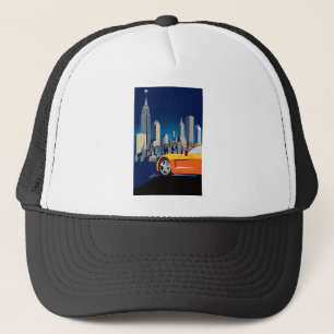 ELEGANT VETTE AUTOMOBILE ART TRUCKER HAT
