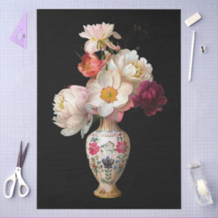 Elegant Vibrant Colourful Floral Decoupage Tissue Paper