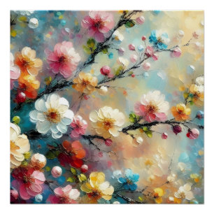 Elegant & Vibrant Floral - Bloom Boldly with Colou Poster