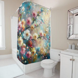 Elegant & Vibrant Floral - Bloom Boldly with Colou Shower Curtain