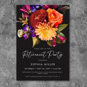 Elegant Vibrant Floral Retirement Party Invitation