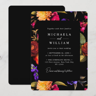 Elegant Vibrant Floral Wedding Invitation