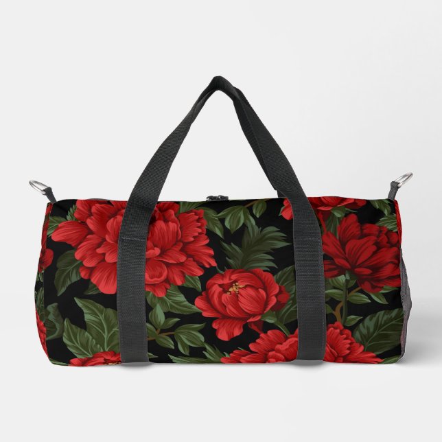 Elegant Vibrant Red Poppies In Bloom Duffle Bag (Front)