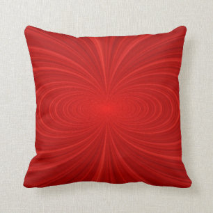 Elegant Vibrant Red Swirl Cushion