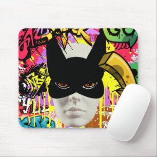 Elegant vibrant urban art Graffiti Spray paint  Mouse Mat