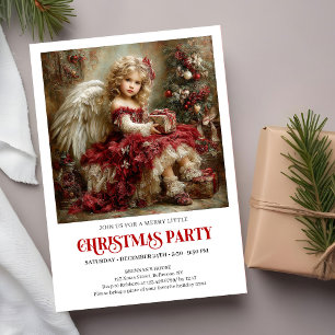Elegant Victorian Angel Christmas Party Invitation