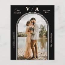 Elegant Victorian Black Wedding Save The Date 